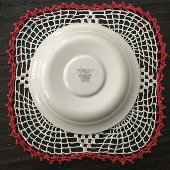 Two Vintage Corelle Corning Made in the USA Sage Green Shadow Rim Saucers - Picture 2 of 9